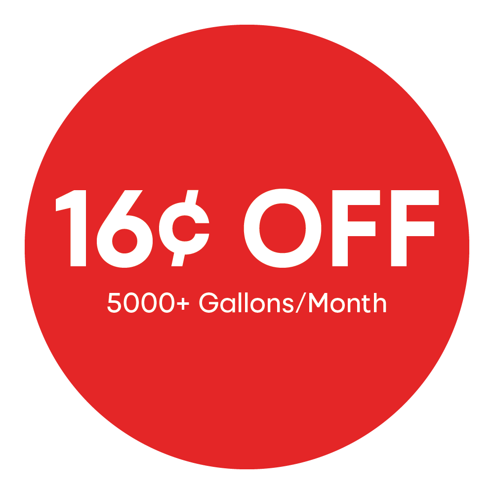 16 cents off per gallon when you buy at least 5000 gallons a month
